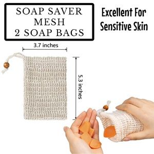 2 Soap Saver Mesh Bags ( PRICE IS FIRM ) Pair this with a bar of soap and a dish